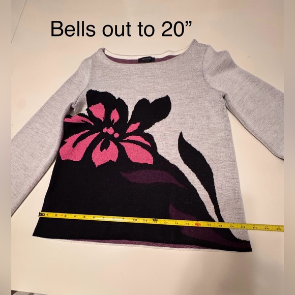 Ann Taylor Women’s Small Grey Floral Print Sweater - Picture 12 of 16
